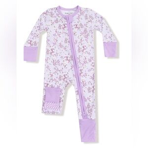 Angel Dear Purple Floral Kids Footie - NWOT